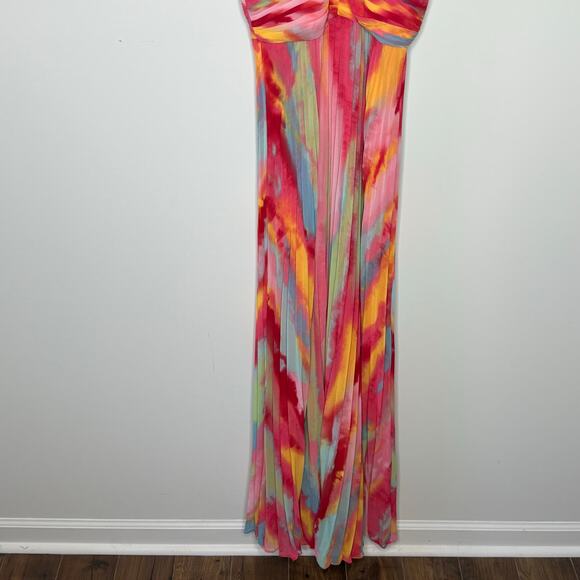 NWT Aqua Formal Multi Color Pleated Gown Size 6 - Picture 6 of 13